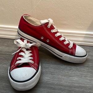 Red converse shoes